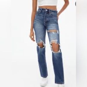 NWT Aeropostle Womens 90s Baggy Jeans Denim Pants Sz 4 ripped Distressed